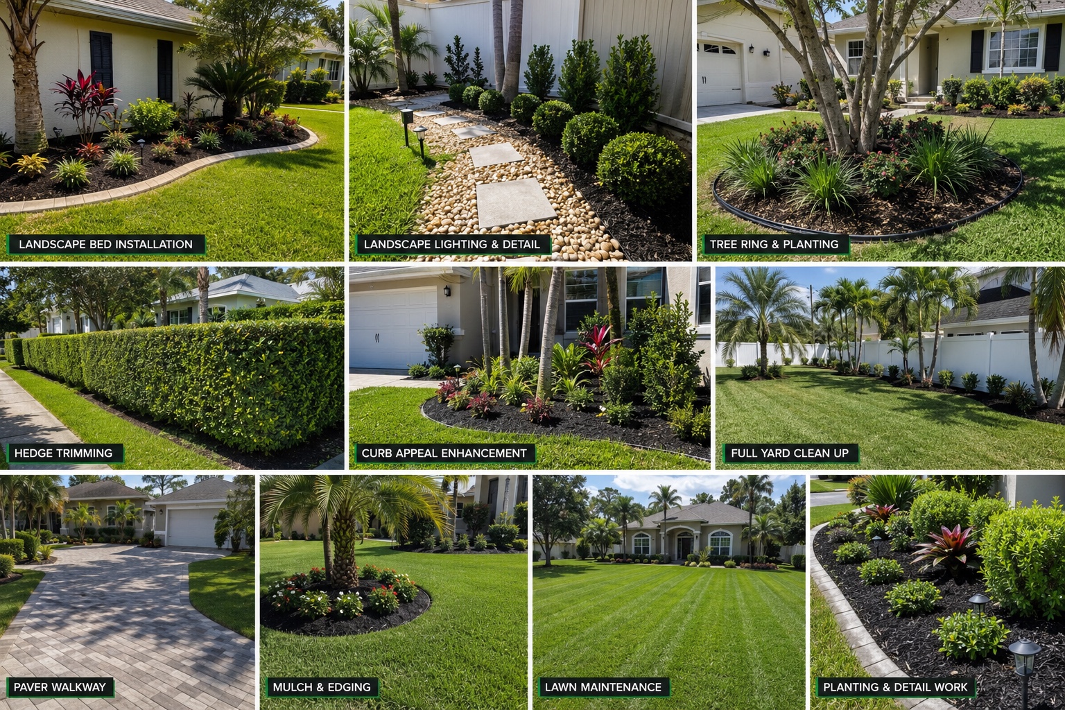 Lawn care and palm landscaping projects